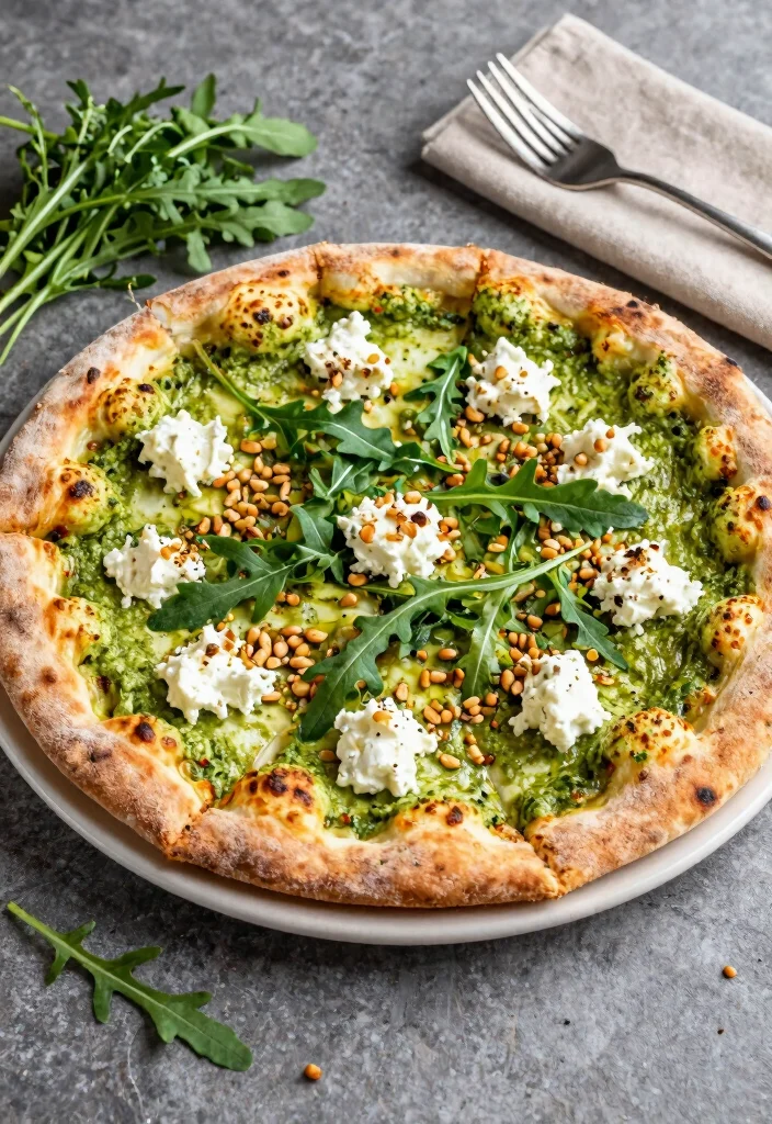 16 Stuffed Crust Pizza Recipes with Extra Cheesy Goodness - 4. Pesto and Goat Cheese Stuffed Crust Pizza 1