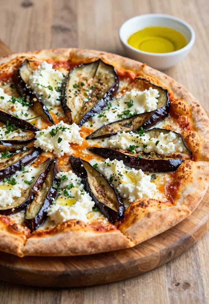 16 Veg Pizza Recipes Packed with Fresh Vegetables - 13. Eggplant & Ricotta Pizza 1