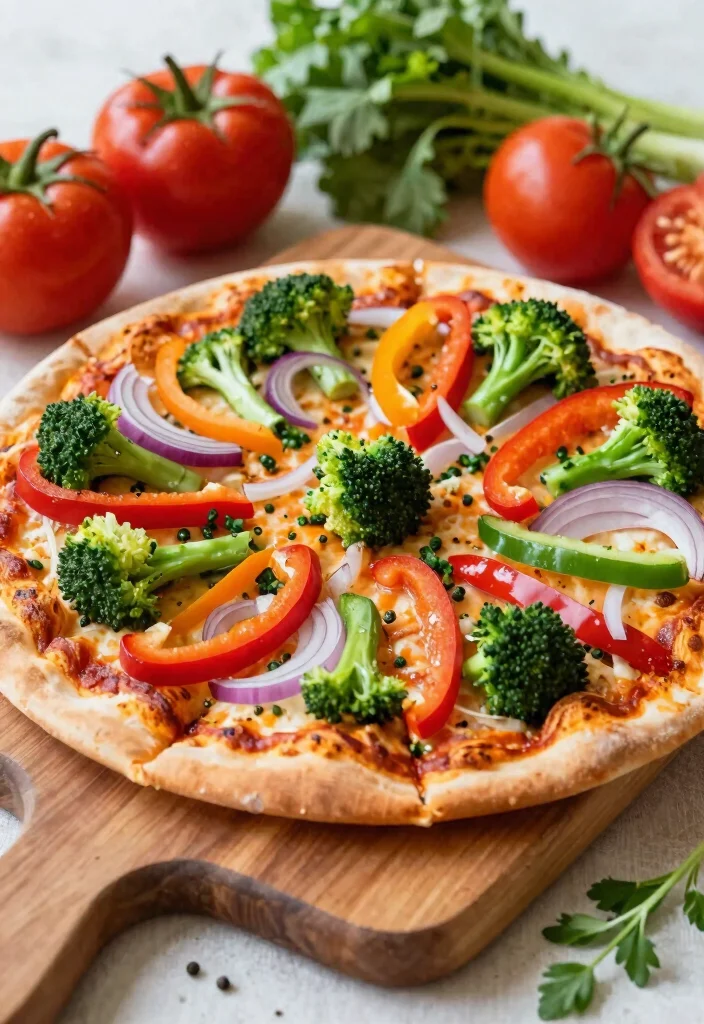 16 Veg Pizza Recipes Packed with Fresh Vegetables - 14. Rainbow Veggie Pizza 1