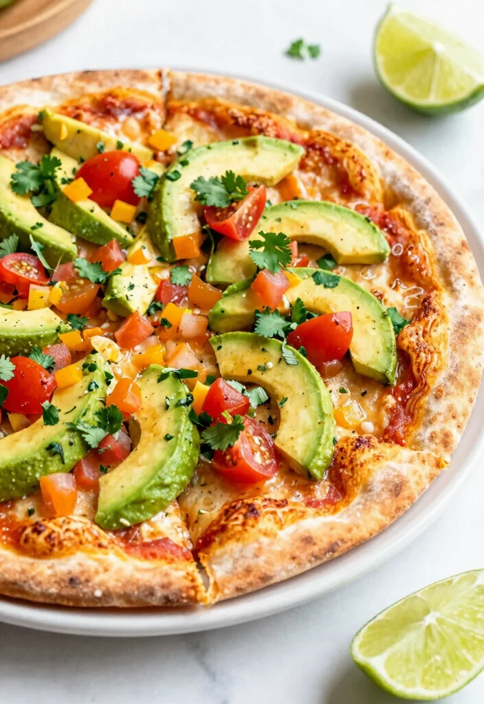 16 Veg Pizza Recipes Packed with Fresh Vegetables - 15. Avocado & Tomato Salsa Pizza 1