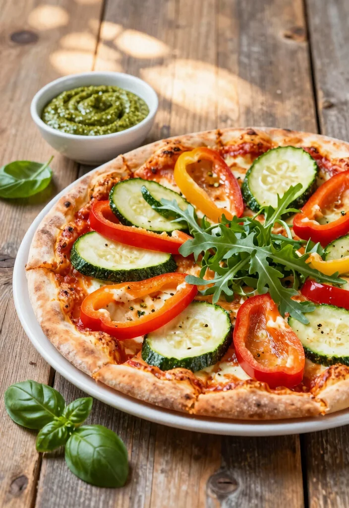 16 Veg Pizza Recipes Packed with Fresh Vegetables - 3. Pesto Veggie Delight 1