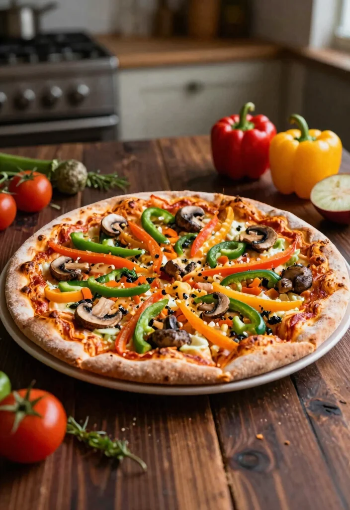 16 Veg Pizza Recipes Packed with Fresh Vegetables - 7. Veggie Supreme with Whole Wheat Crust 1