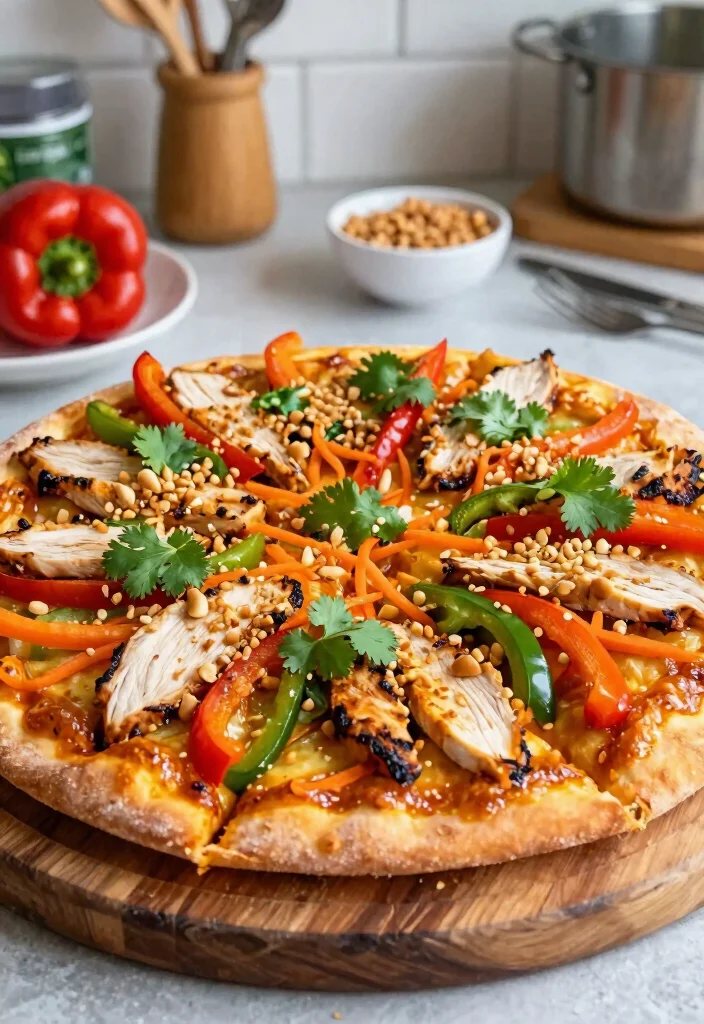 17 Chicken Pizza Recipes Packed with Flavor - 3. Thai Peanut Chicken Pizza 1