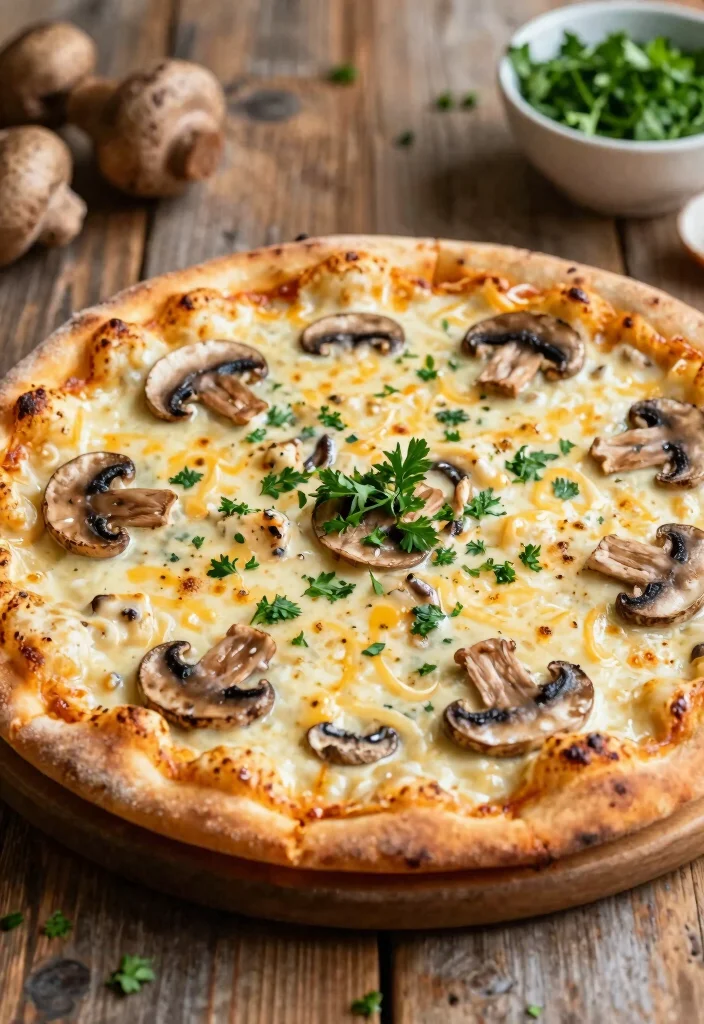 17 Mushroom Pizza Recipes for Savory Lovers - 12. Mushroom Alfredo Pizza 1