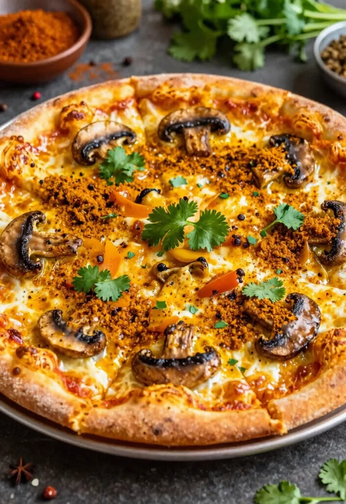 17 Mushroom Pizza Recipes for Savory Lovers - 15. Curry Mushroom Pizza 1