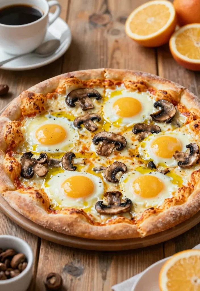 17 Mushroom Pizza Recipes for Savory Lovers - 16. Mushroom and Egg Breakfast Pizza 1