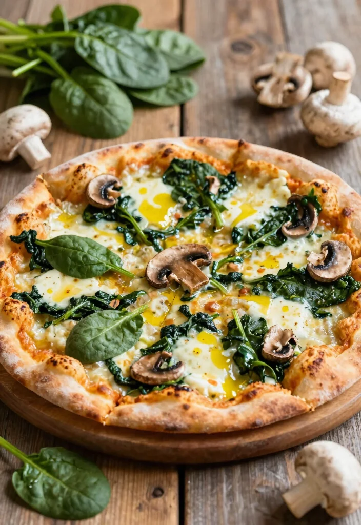 17 Mushroom Pizza Recipes for Savory Lovers - 17. Mushroom and Spinach Flatbread Pizza 1