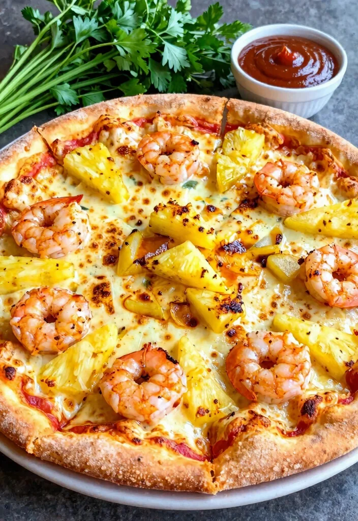 17 Seafood Pizza Recipes Loaded with Ocean Flavor - 12. BBQ Shrimp and Pineapple Pizza 1