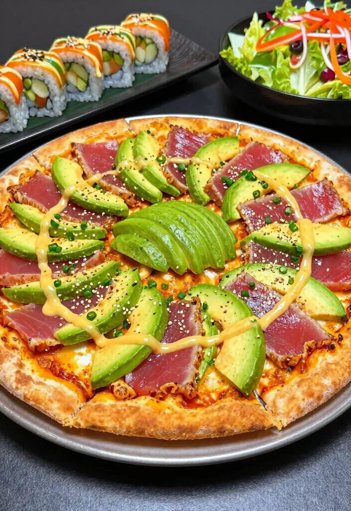 17 Seafood Pizza Recipes Loaded with Ocean Flavor - 4. Spicy Tuna Poke Pizza 1