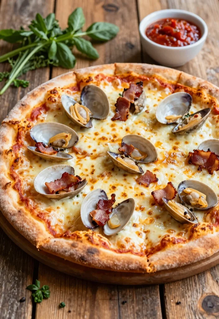 17 Seafood Pizza Recipes Loaded with Ocean Flavor - 5. Clam and Bacon Pizza 1