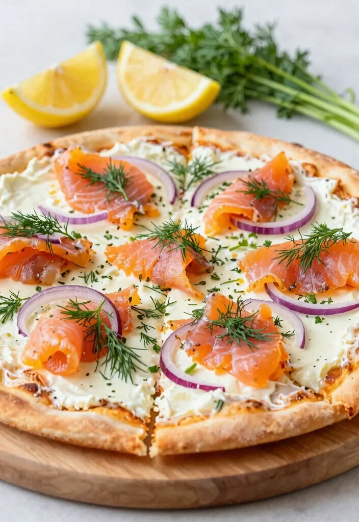 17 Seafood Pizza Recipes Loaded with Ocean Flavor - 9. Smoked Salmon and Cream Cheese Pizza 1