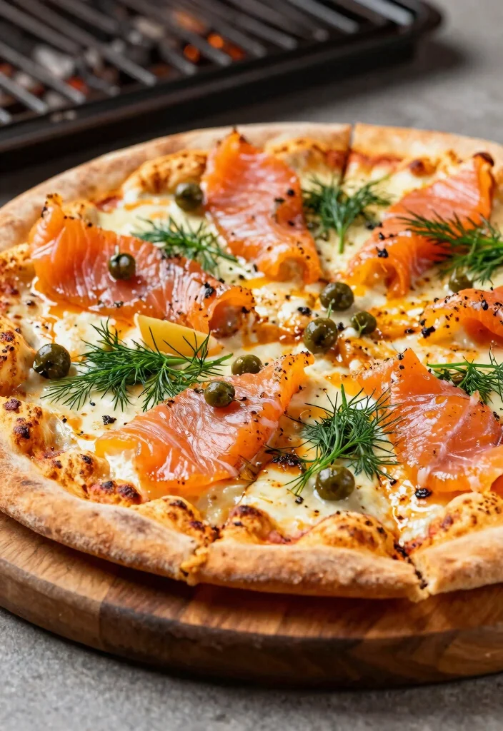 18 BBQ Pizza Recipes Full of Smoky Flavor - 10. Smoked Salmon BBQ Pizza 1