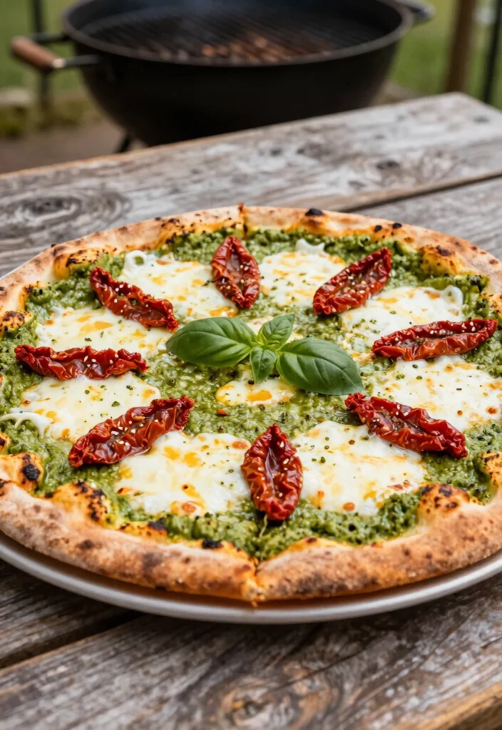 18 BBQ Pizza Recipes Full of Smoky Flavor - 16. BBQ Pesto Pizza 1