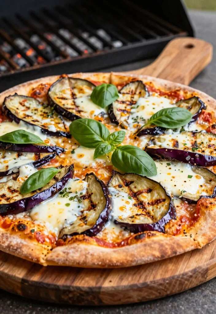 18 BBQ Pizza Recipes Full of Smoky Flavor - 17. BBQ Eggplant Pizza 1