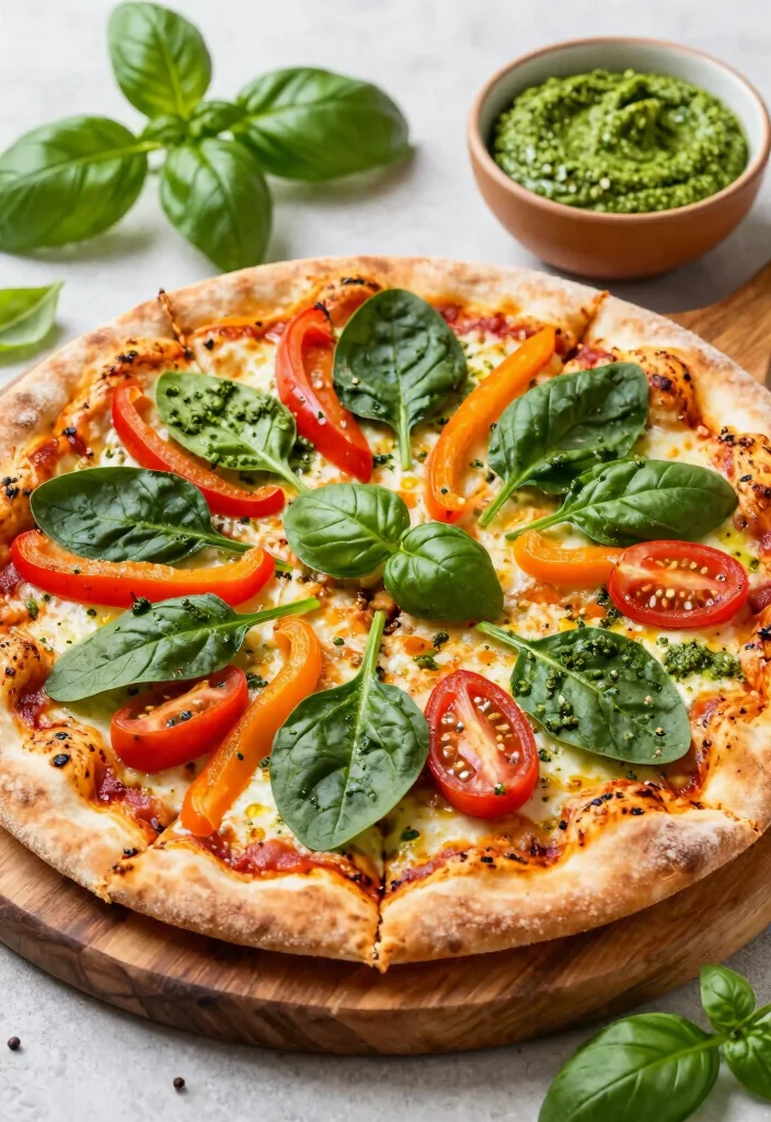 18 Healthy Pizza Recipes That Are Delicious & Guilt-Free - 10. Pesto Veggie Pizza 1