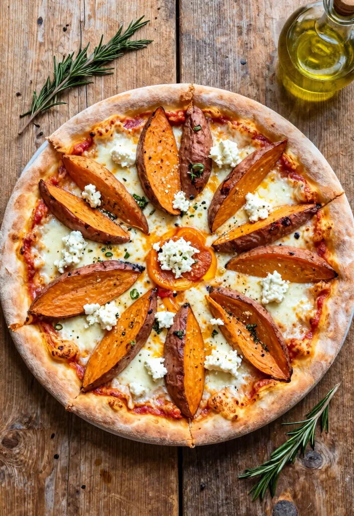 18 Pizza Oven Recipes to Try in Your Home Pizza Oven - 16. Sweet Potato and Feta Pizza 1