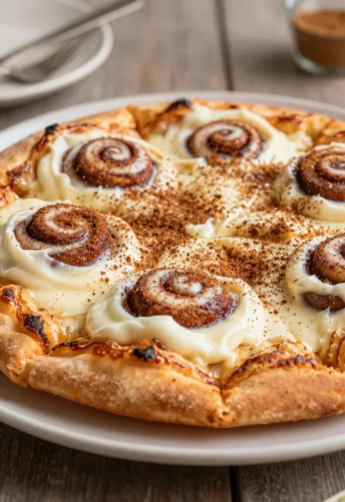 18 Pizza Oven Recipes to Try in Your Home Pizza Oven - 18. Cinnamon Roll Dessert Pizza 1