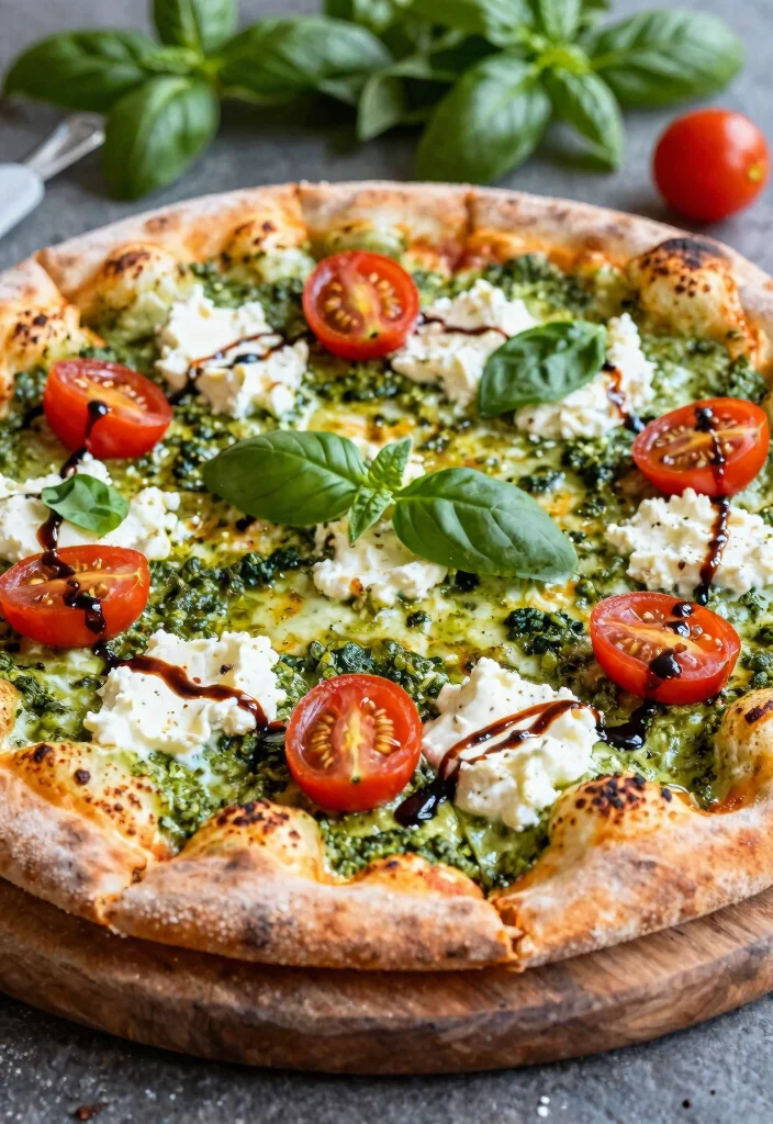 18 Pizza Oven Recipes to Try in Your Home Pizza Oven - 5. Pesto and Goat Cheese Pizza 1