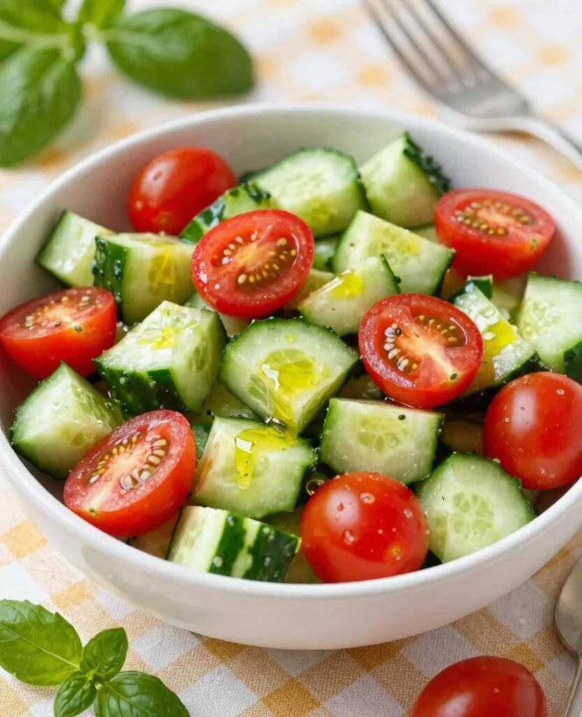 20 Best Side Dishes to Serve with BBQ Chicken - 11. Cucumber and Tomato Salad: A Light Crunch 1