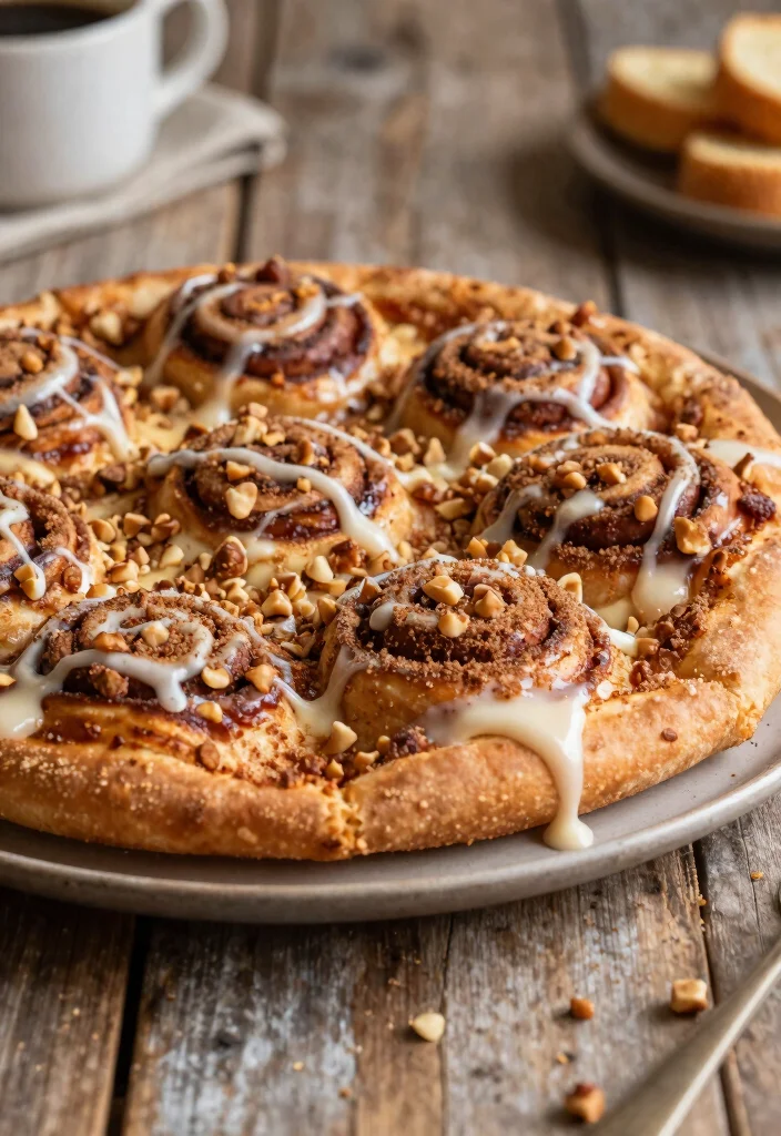20 Unique Pizza Recipes You've Probably Never Tried - 16. Cinnamon Roll Dessert Pizza 1