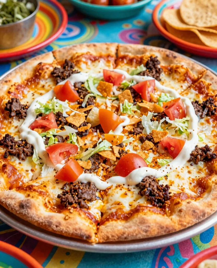 7 Best Hamburger Pizza Variations to Try - 3. Tex-Mex Taco Pizza 1