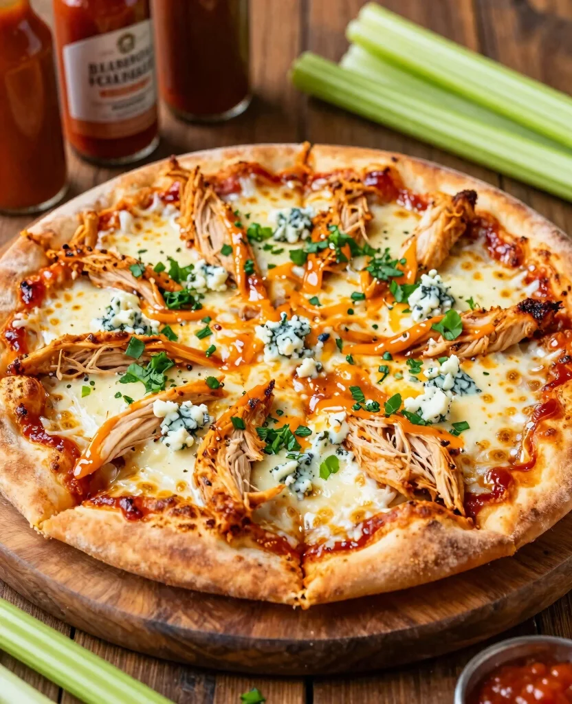 7 Best Hamburger Pizza Variations to Try - 7. Buffalo Chicken Hamburger Pizza 1