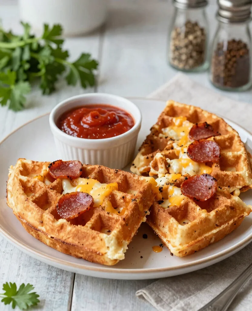 8 Creative Ways to Use Pillsbury Pizza Crust - 4. Pizza Waffles 1