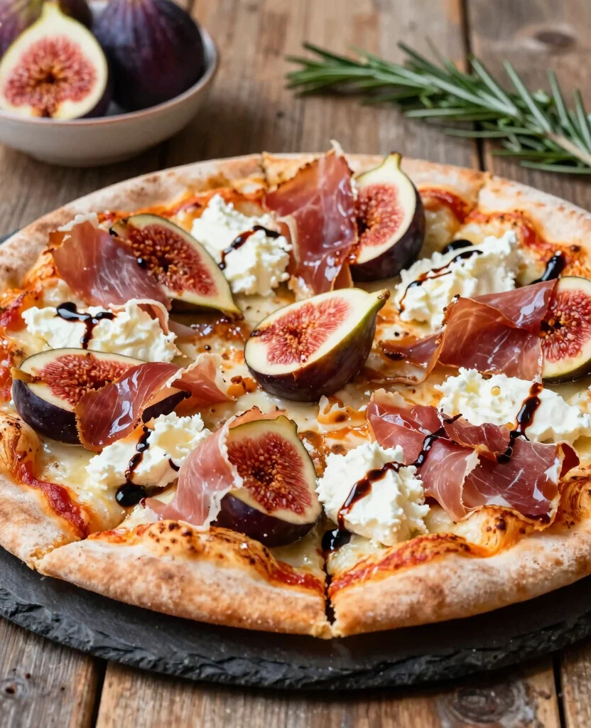 9 Delicious Pizza Recipes Using Ricotta Cheese - 3. Fig, Prosciutto, and Ricotta Pizza 1