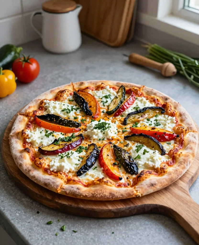 9 Delicious Pizza Recipes Using Ricotta Cheese - 4. Roasted Vegetable and Ricotta Pizza 1