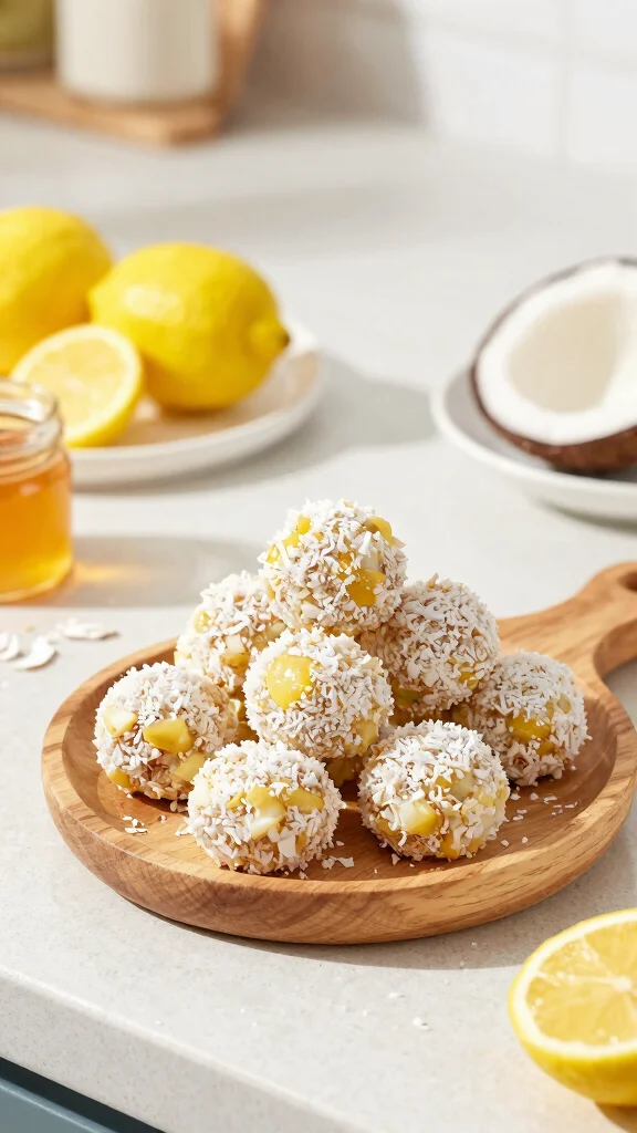 12 Lemon Baking Recipes Bursting with Fresh Citrus Flavor - 4. Lemon Coconut Energy Bites 1