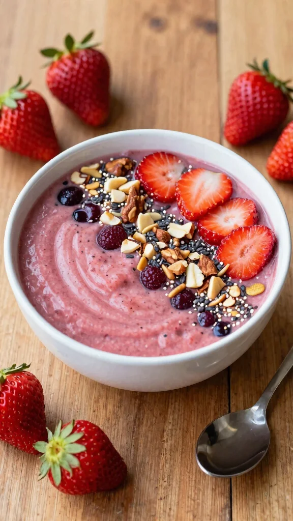 12 Strawberry Baking Recipes to Enjoy All Season Long - 10. Strawberry Smoothie Bowl 1