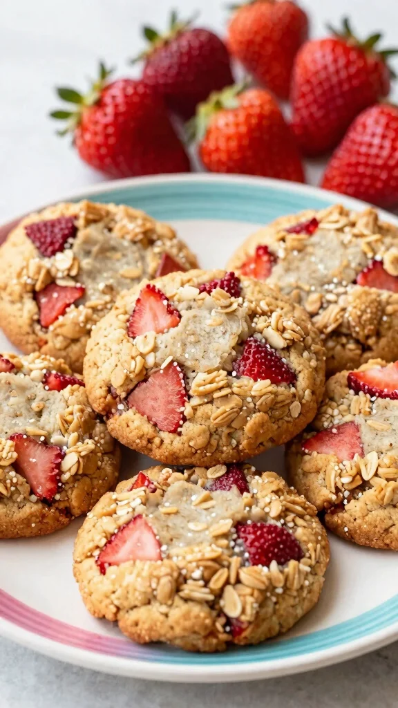 12 Strawberry Baking Recipes to Enjoy All Season Long - 12. Strawberry Granola Cookies 1