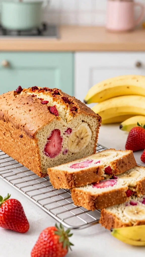 12 Strawberry Baking Recipes to Enjoy All Season Long - 3. Whole Wheat Strawberry Banana Bread 1