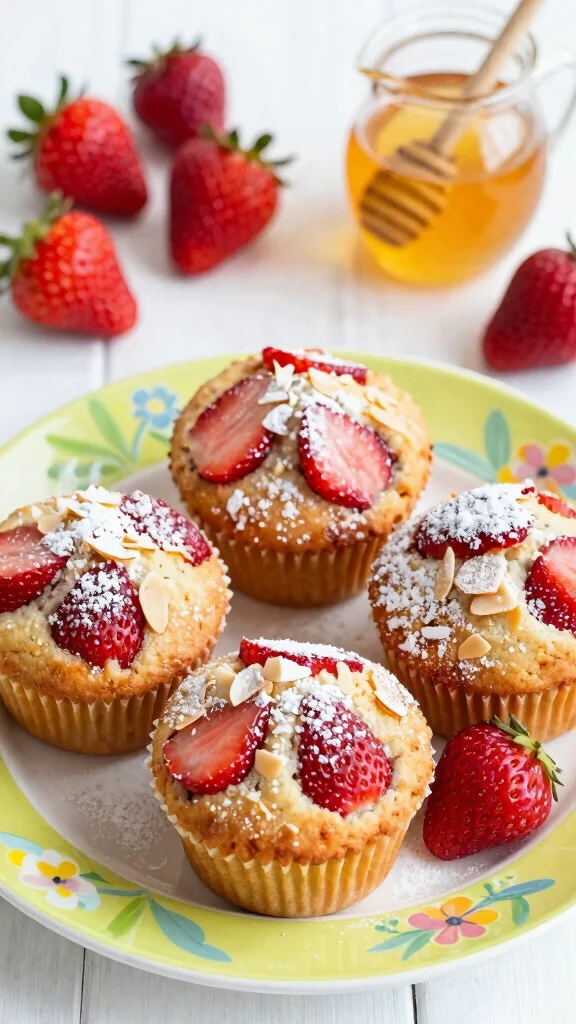 15 Muffin Baking Recipes for Every Flavor You Can Imagine - 12. Strawberry Almond Muffins 1