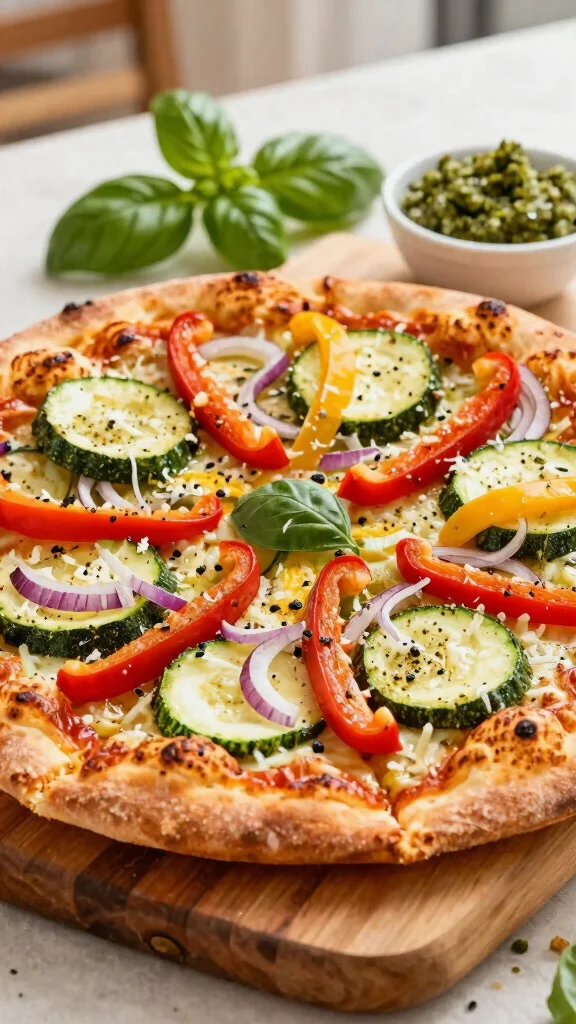 15 Trader Joe’s Pizza Recipes for Quick, Easy Weeknight Dinners - 1. Pesto Veggie Pizza 1