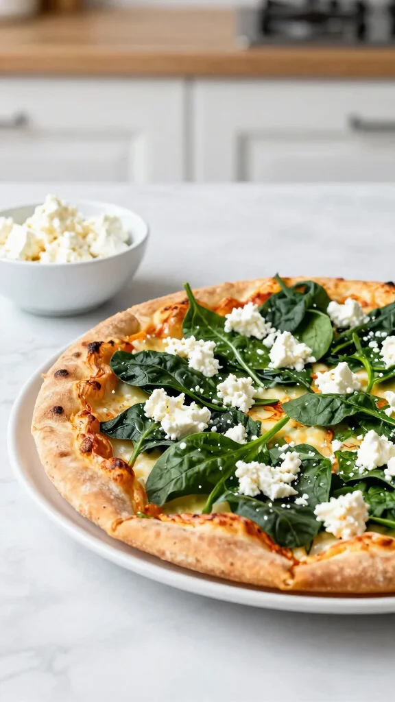 15 Trader Joe’s Pizza Recipes for Quick, Easy Weeknight Dinners - 7. Spinach and Feta Pizza 1