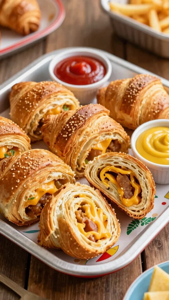 16 Pizza Crescent Roll Recipes for Quick, Cheesy Party Snacks - 10. Cheeseburger Crescent Rolls 1