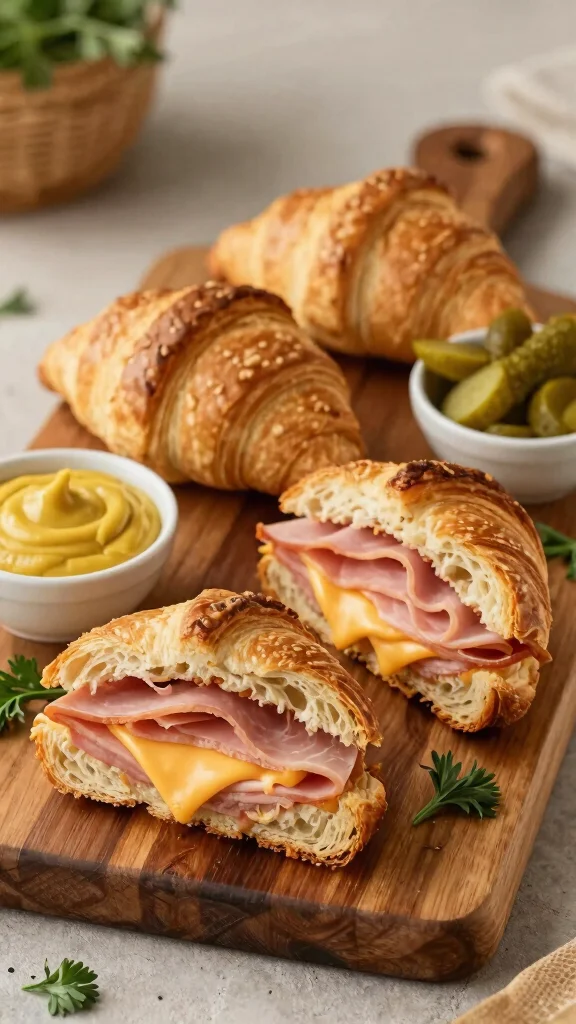 16 Pizza Crescent Roll Recipes for Quick, Cheesy Party Snacks - 12. Ham and Cheese Crescent Roll Sandwiches 1
