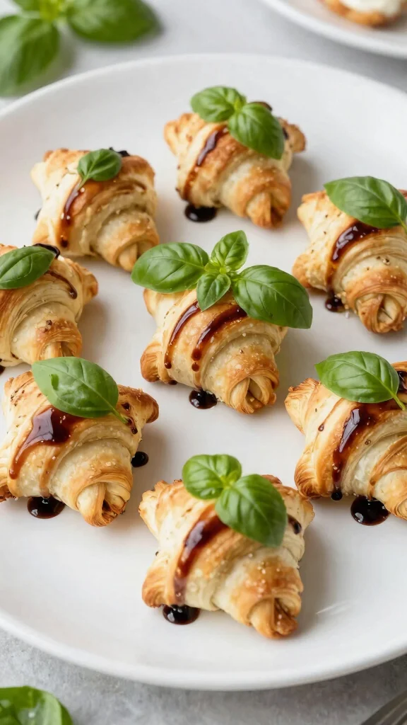 16 Pizza Crescent Roll Recipes for Quick, Cheesy Party Snacks - 5. Caprese Crescent Roll Stars 1