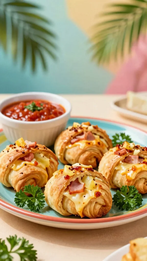 16 Pizza Crescent Roll Recipes for Quick, Cheesy Party Snacks - 6. Hawaiian Pizza Crescent Rolls 1
