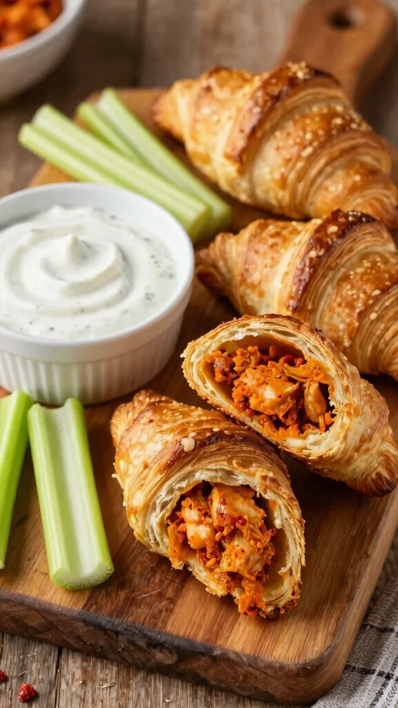 16 Pizza Crescent Roll Recipes for Quick, Cheesy Party Snacks - 7. Buffalo Chicken Crescent Rolls 1
