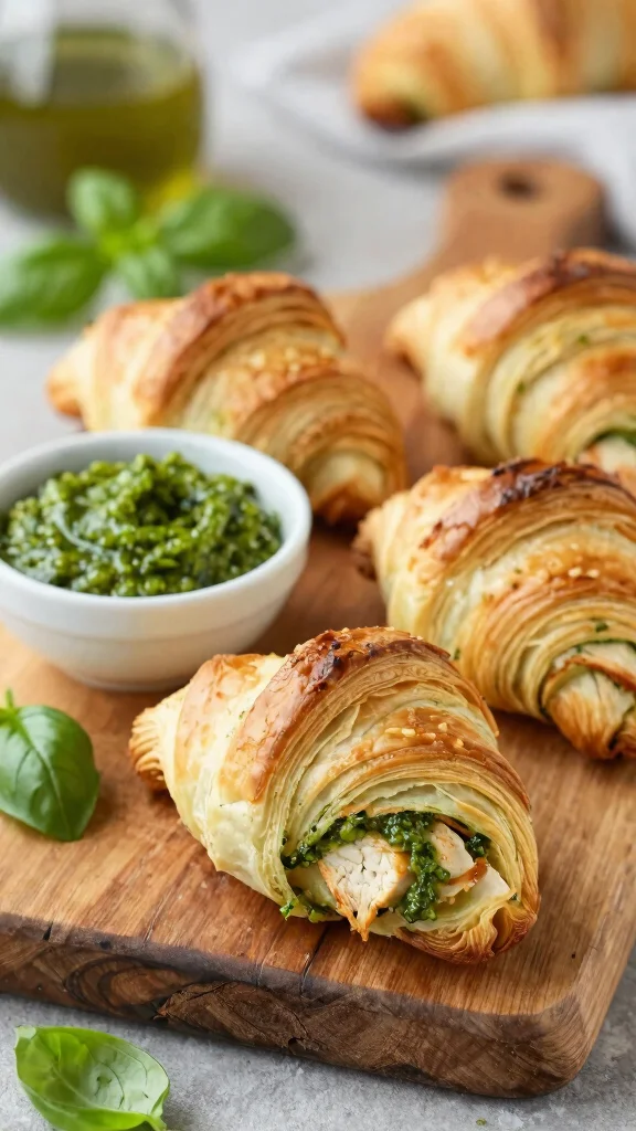 16 Pizza Crescent Roll Recipes for Quick, Cheesy Party Snacks - 9. Pesto Chicken Crescent Rolls 1