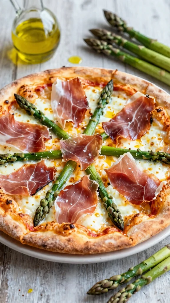 17 Prosciutto Pizza Recipes for a Crispy, Salty, Flavor-Packed Dinner - 13. Prosciutto and Asparagus Pizza 1