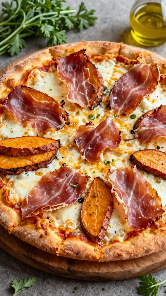 17 Prosciutto Pizza Recipes for a Crispy, Salty, Flavor-Packed Dinner - 14. Prosciutto and Sweet Potato Pizza 1