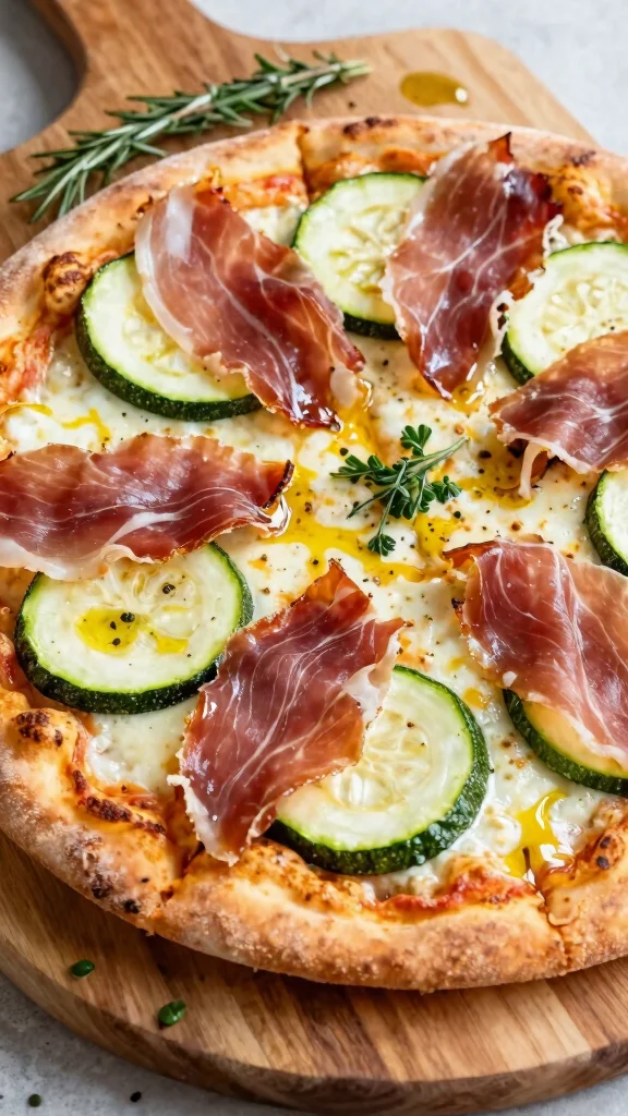 17 Prosciutto Pizza Recipes for a Crispy, Salty, Flavor-Packed Dinner - 17. Prosciutto and Zucchini Pizza 1