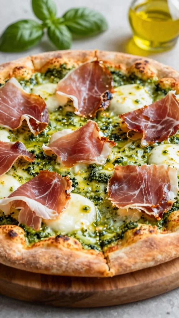 17 Prosciutto Pizza Recipes for a Crispy, Salty, Flavor-Packed Dinner - 8. Prosciutto and Pesto Pizza 1