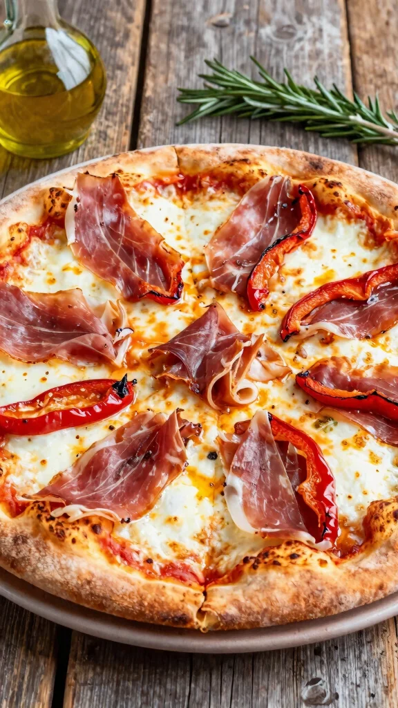 17 Prosciutto Pizza Recipes for a Crispy, Salty, Flavor-Packed Dinner - 9. Prosciutto and Roasted Red Pepper Pizza 1