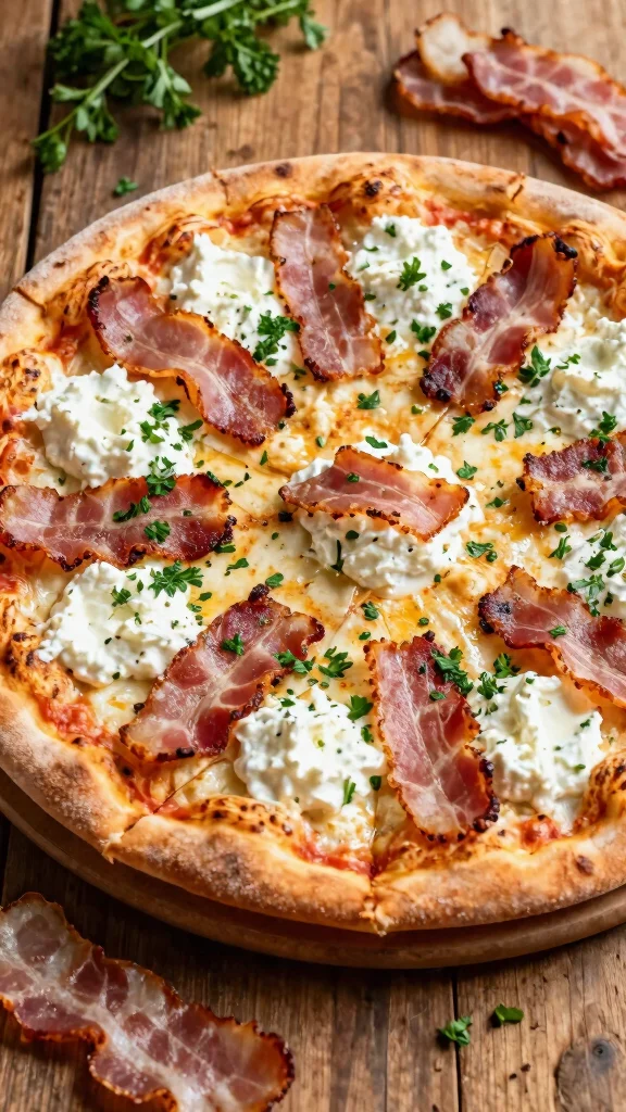 18 Ricotta Pizza Recipes for Creamy, Light, Flavorful Pizza Nights - 12. Ricotta & Bacon Pizza 1