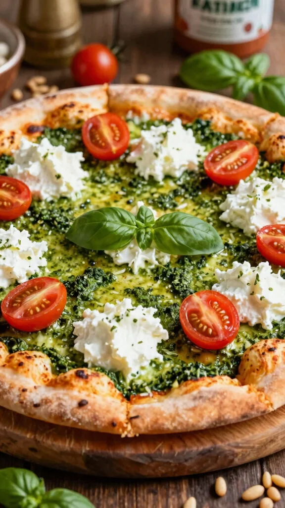 18 Ricotta Pizza Recipes for Creamy, Light, Flavorful Pizza Nights - 6. Ricotta & Pesto Pizza 1