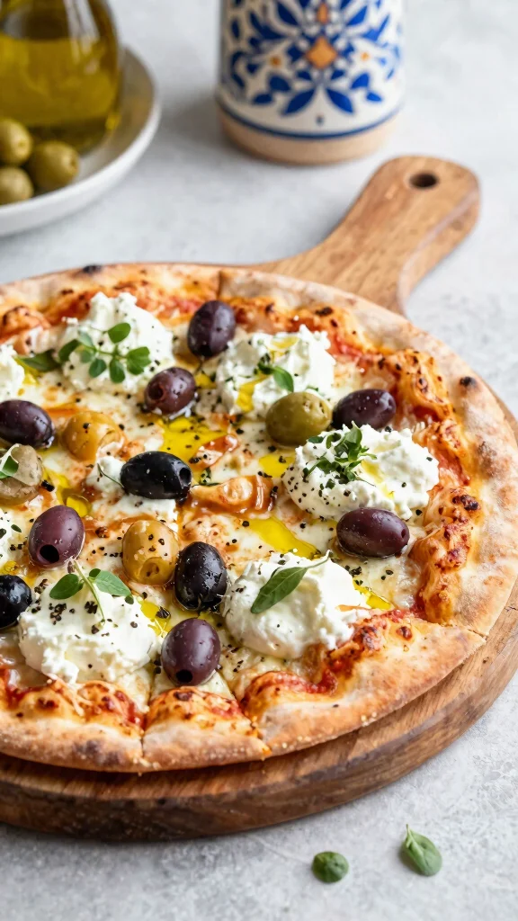 18 Ricotta Pizza Recipes for Creamy, Light, Flavorful Pizza Nights - 7. Mediterranean Ricotta & Olives Pizza 1